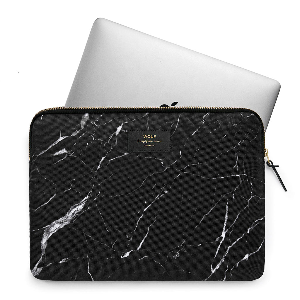LAPTOP CASE, 13”, BLACK MARBLE