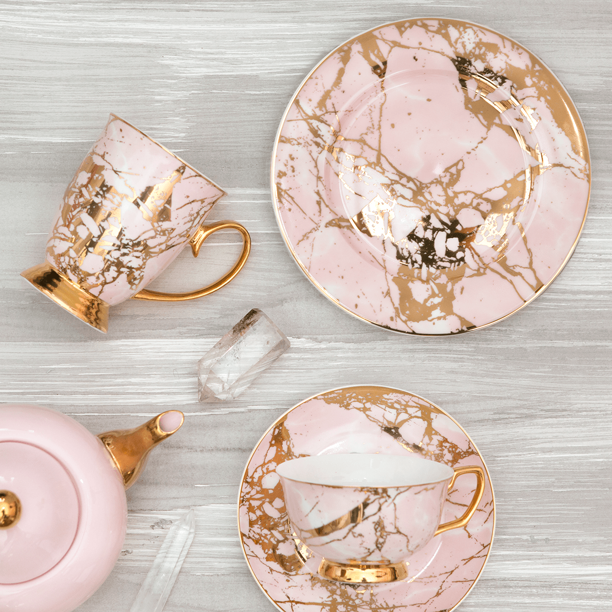 CRYSTALLINE TEAWARE ROSE QUARTZ - SIDE PLATE - Nord Boulevard