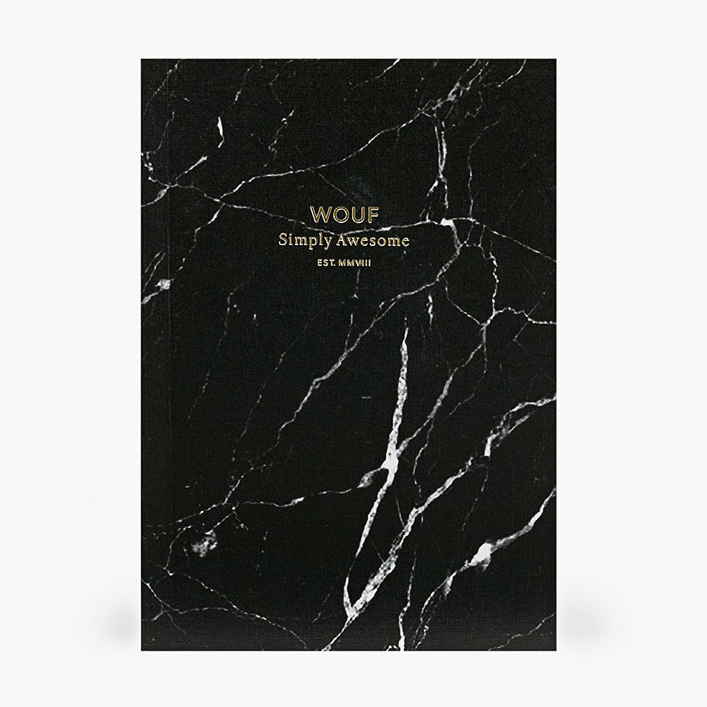 A6 NOTEBOOK, BLACK MARBLE