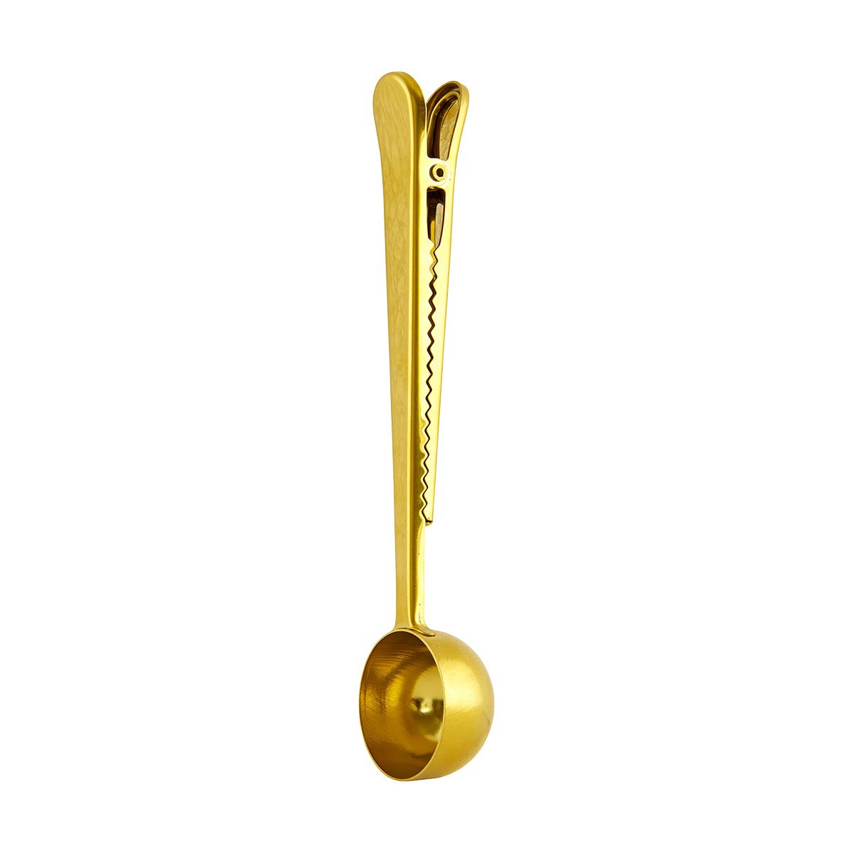 SPOON w/clip, COFFEE, gold finish, stain l.: 17.5 cm