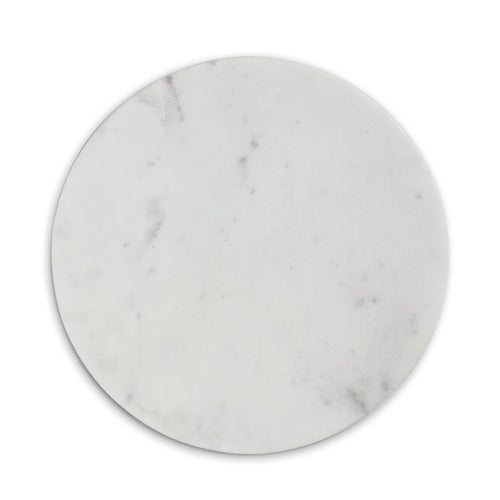 CHOPPING BOARD, ROUND, WHITE MARBLE