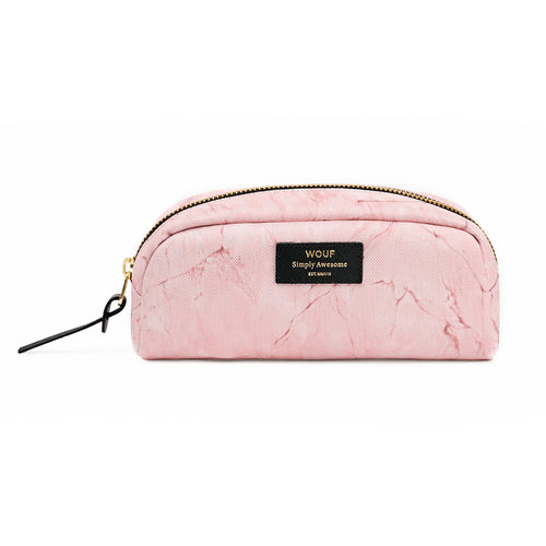 MAKEUP BAG, PALE PINK MARBLE