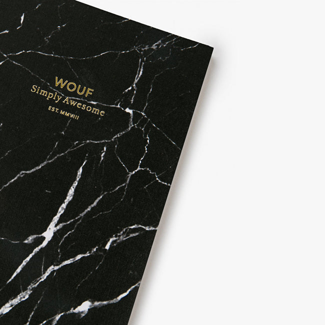 A6 NOTEBOOK, BLACK MARBLE