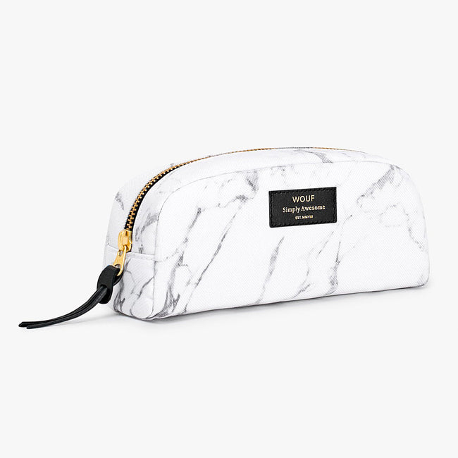 MAKEUP BAG, WHITE MARBLE